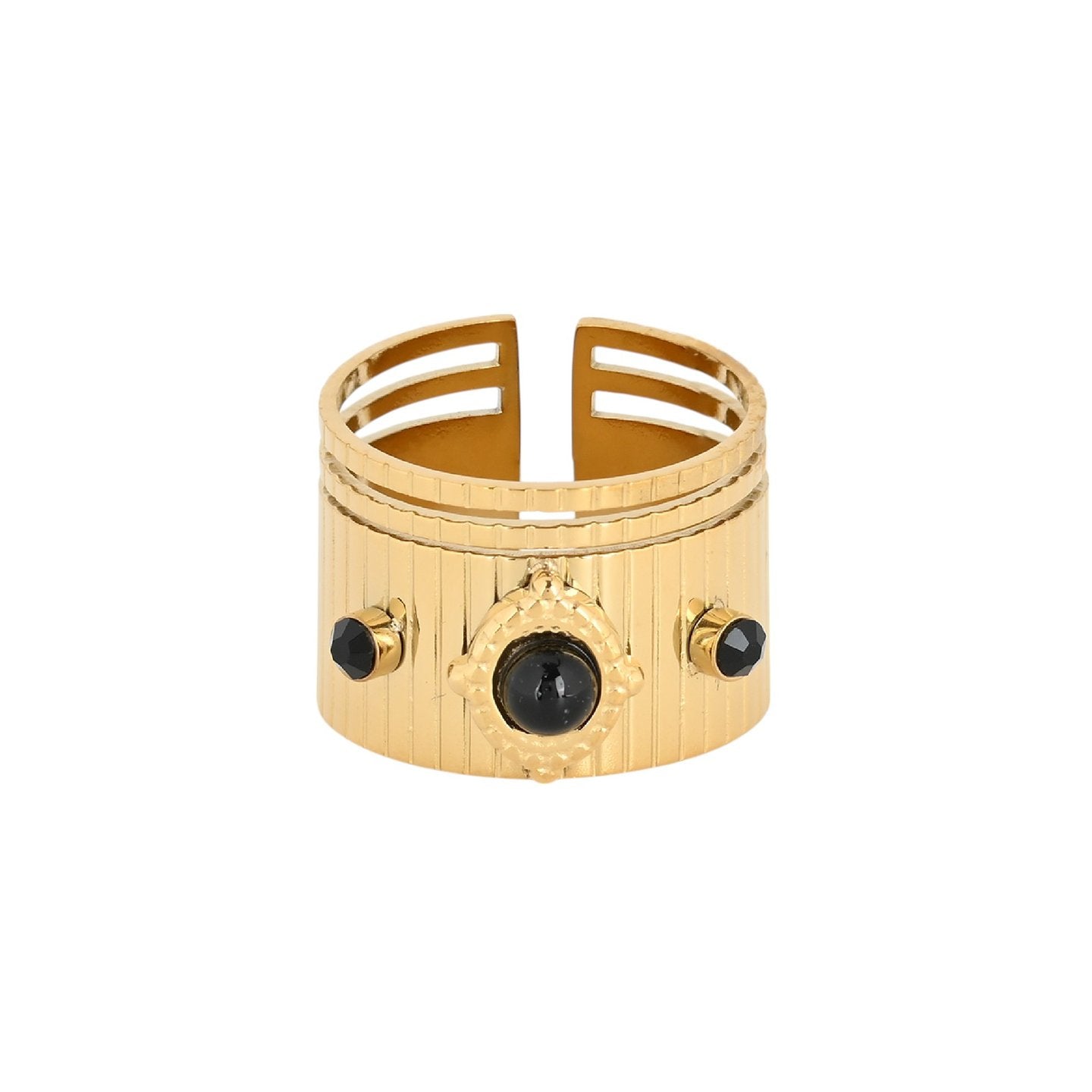 Bague Esmée réglable acier large