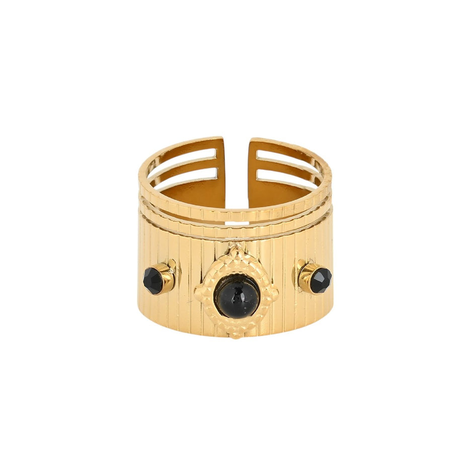 Bague Esmée réglable acier large