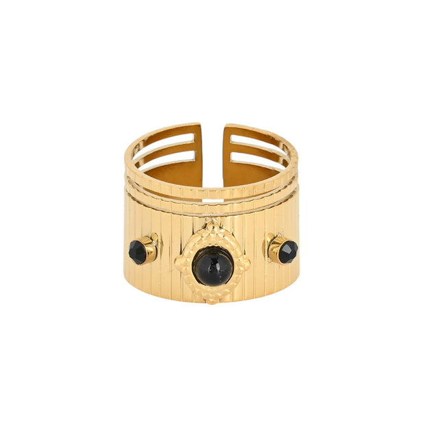 Bague Esmée réglable acier large