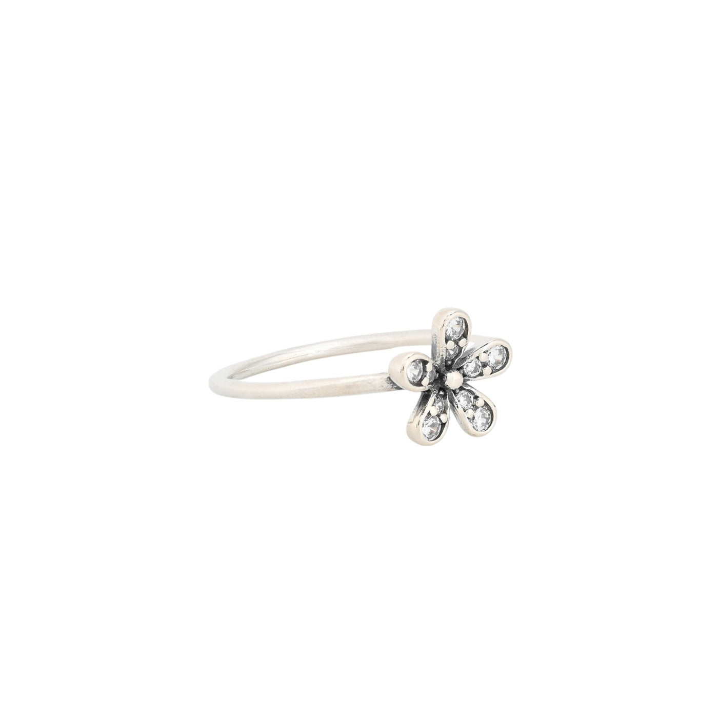 Bague Iris avec fleur et zirconias