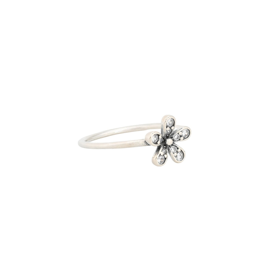 Bague Iris avec fleur et zirconias