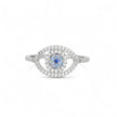 Bague alba en acier oeil bleu  R22021