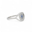 Bague alba en acier oeil bleu  R22021
