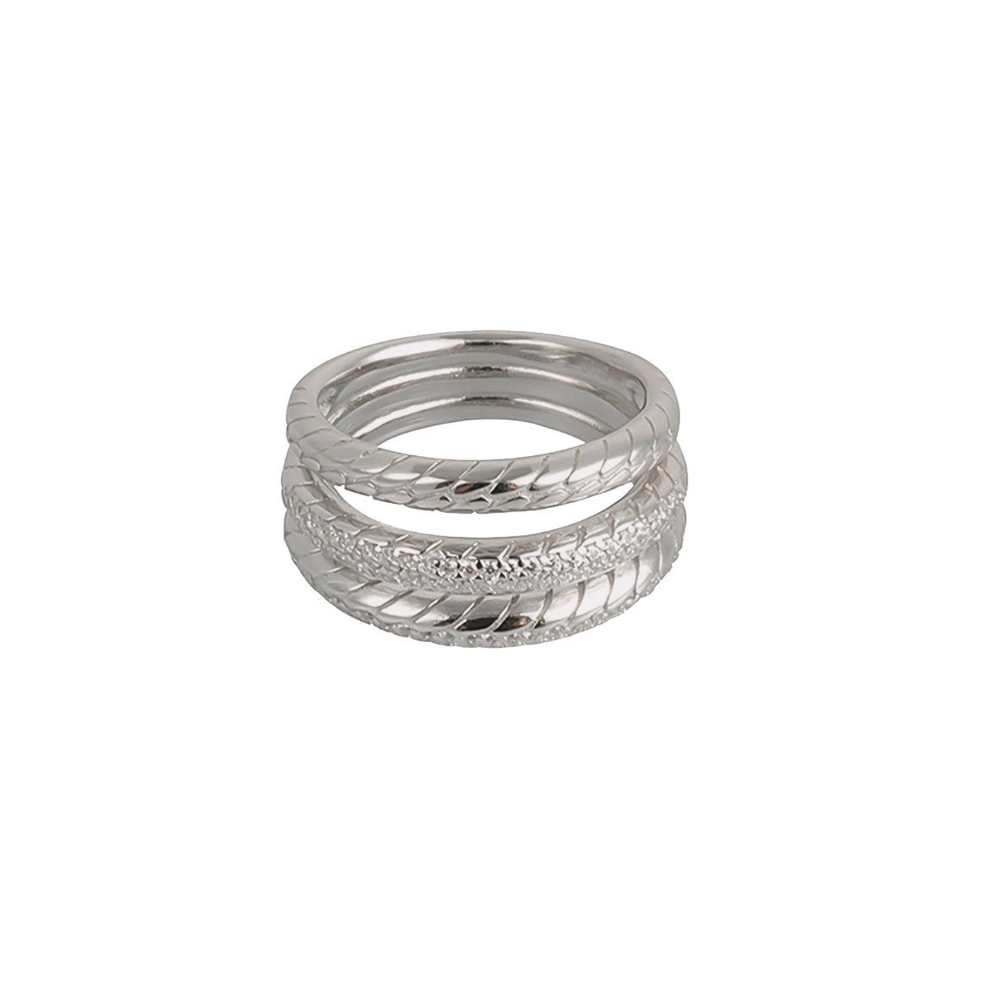 Bague Iris triple avec zirconium