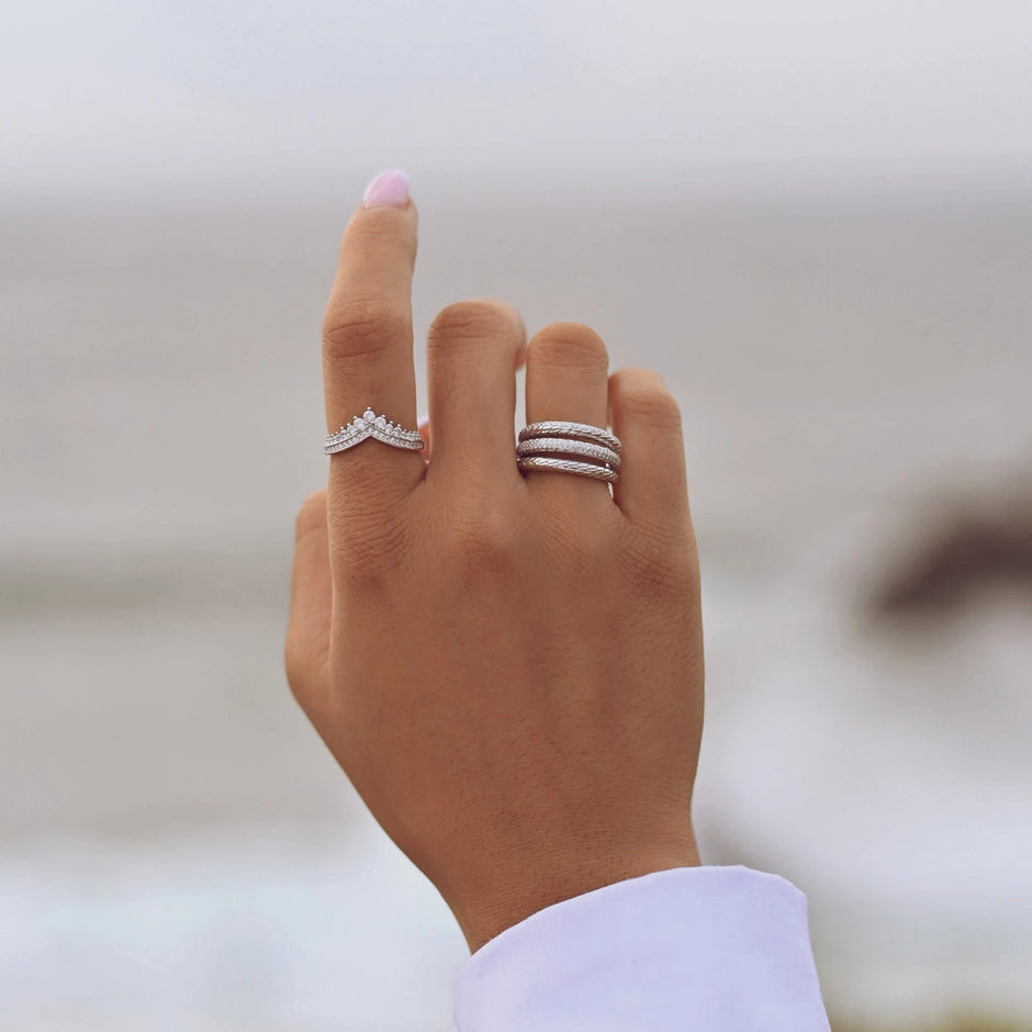 Bague Iris triple avec zirconium