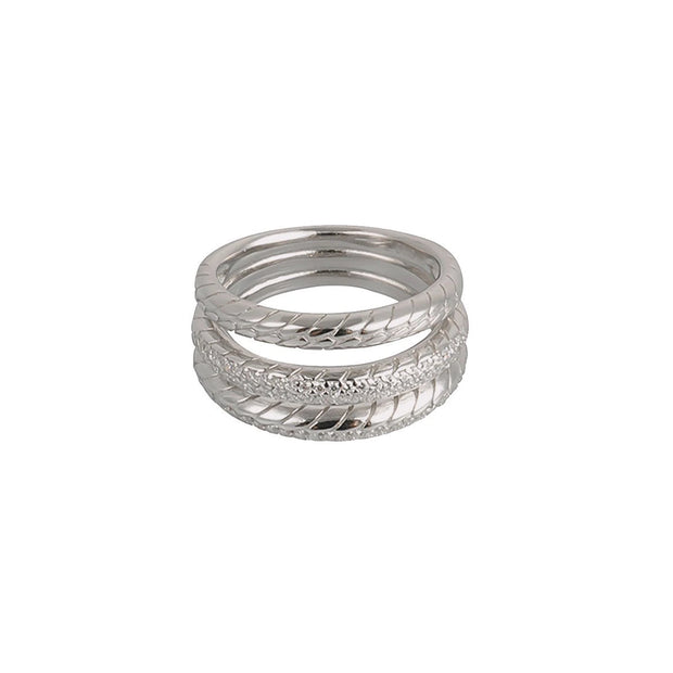 Bague Iris triple avec zirconium