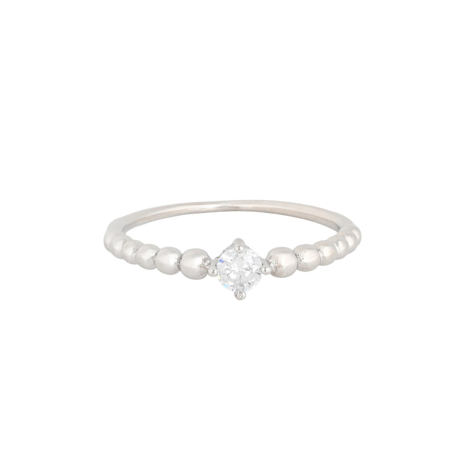 Bague Iris solitaire avec petites billes