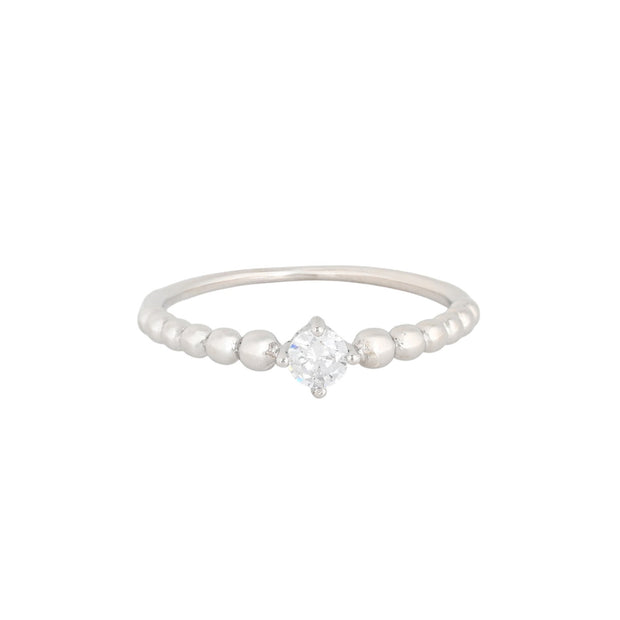 Bague Iris solitaire avec petites billes