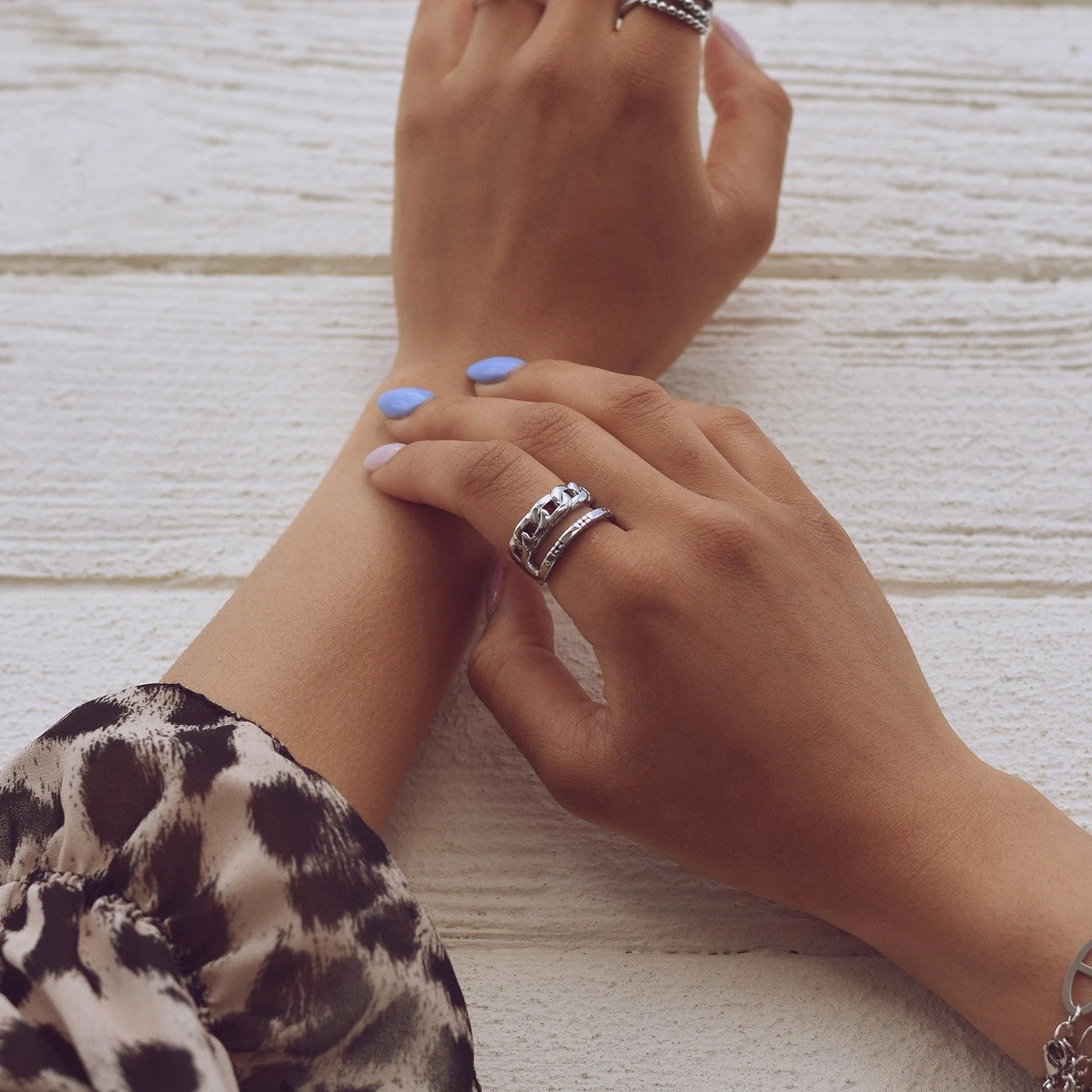 Bague Luna en plaqué or irrégulier R23153