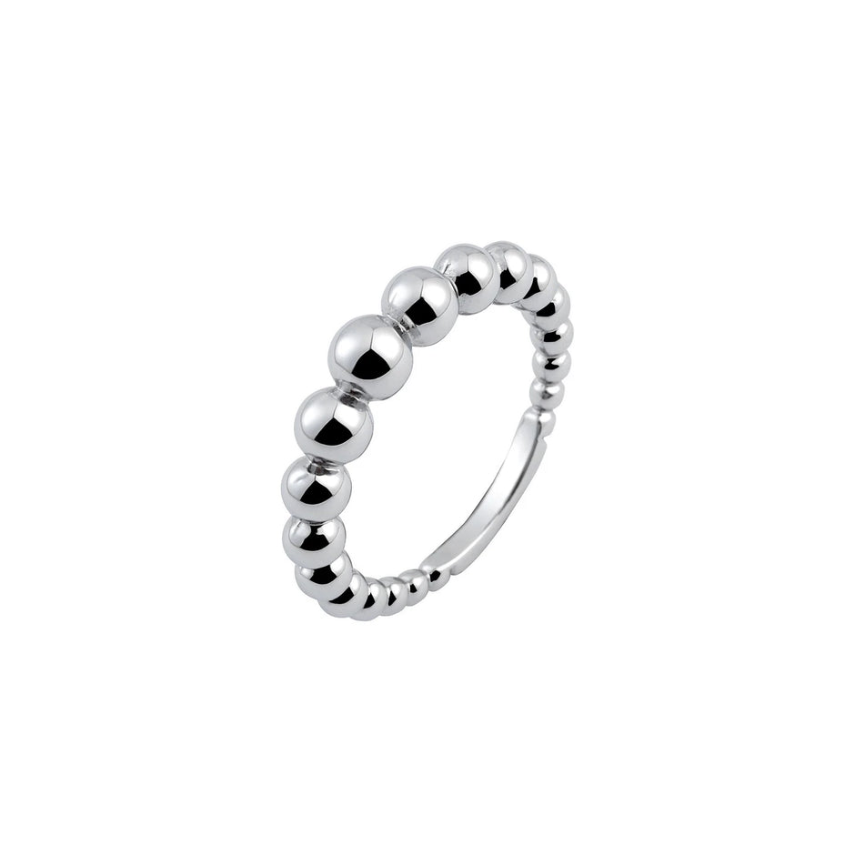Bague Luna en rhodium de base R23166