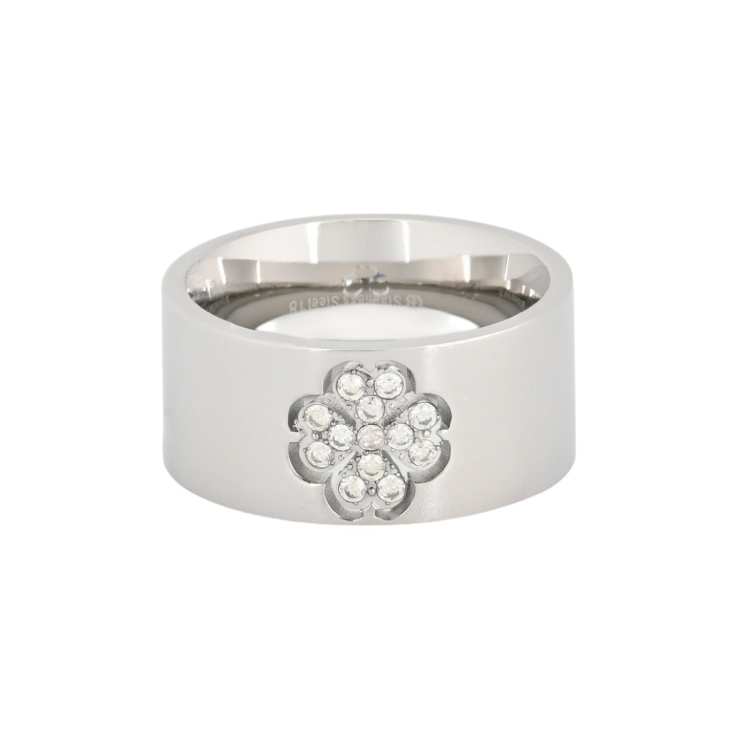 Bague Esmée acier épais trèfle