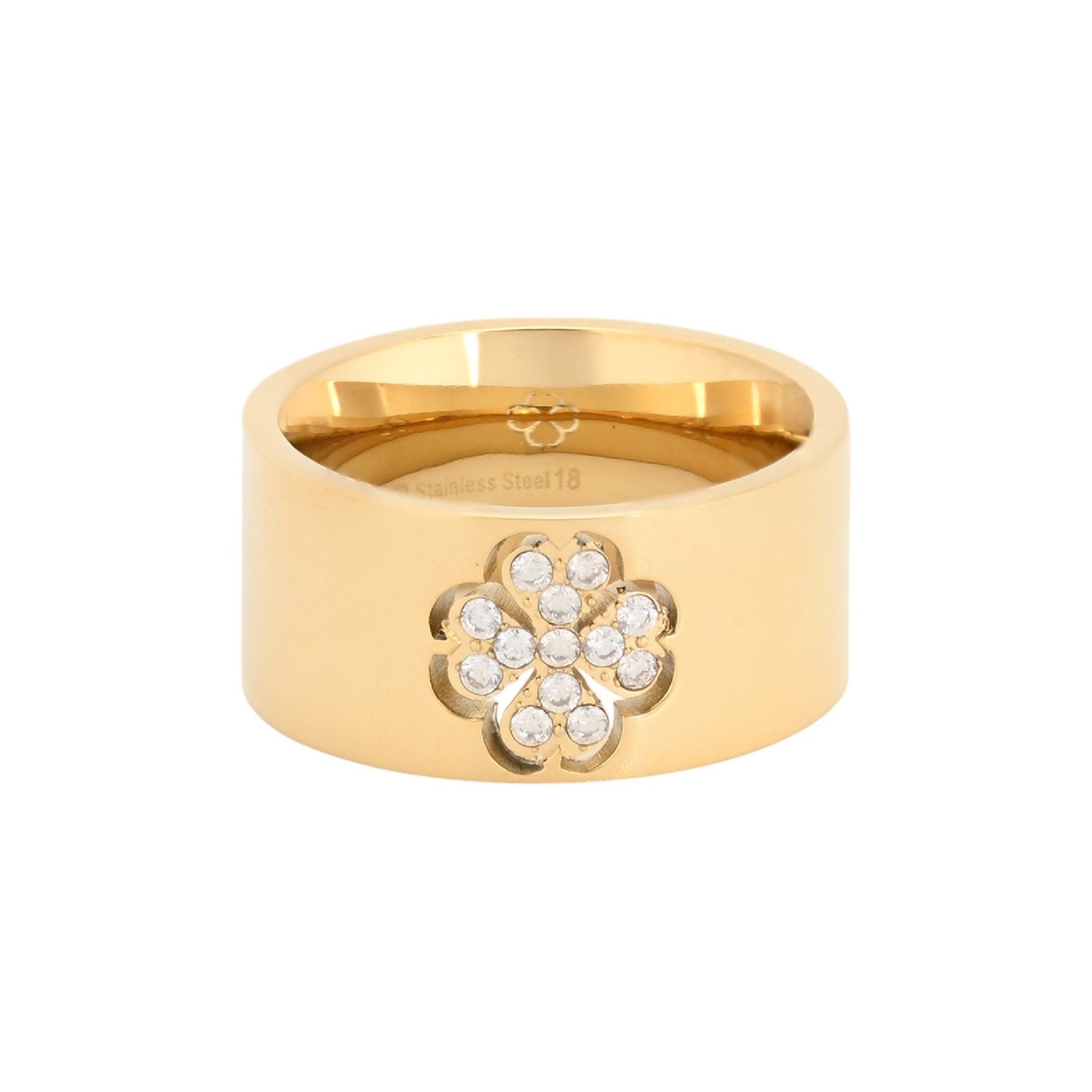 Bague Esmée acier épais trèfle