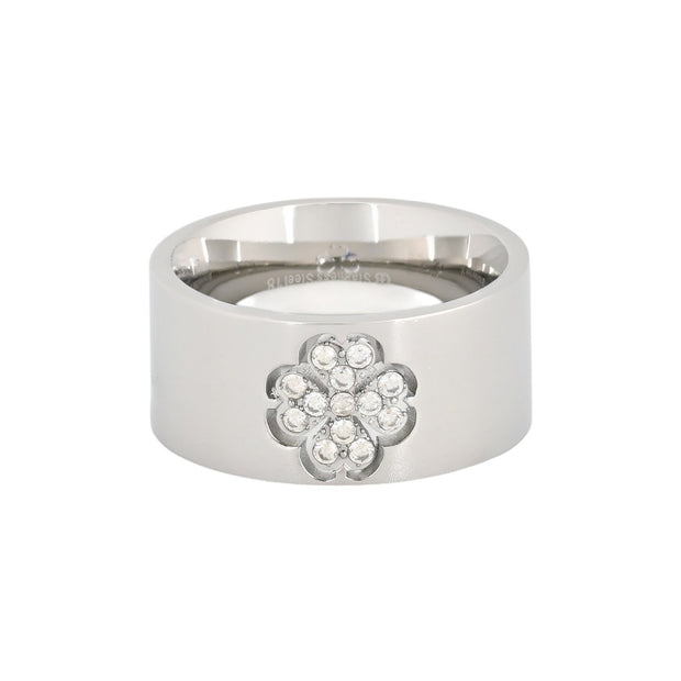 Bague Esmée acier épais trèfle