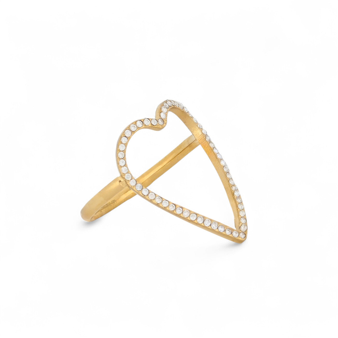 Bague Esmée large acier with coeur