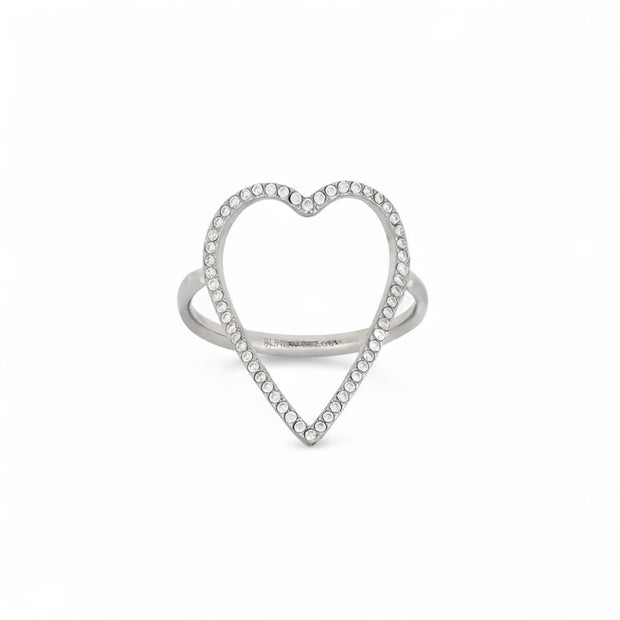 Bague Esmée large acier with coeur