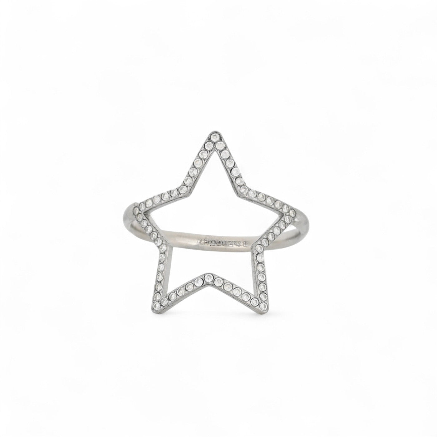 Bague Esmée large acier with étoile