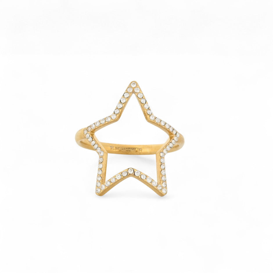 Bague Esmée large acier with étoile
