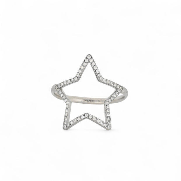 Bague Esmée large acier with étoile