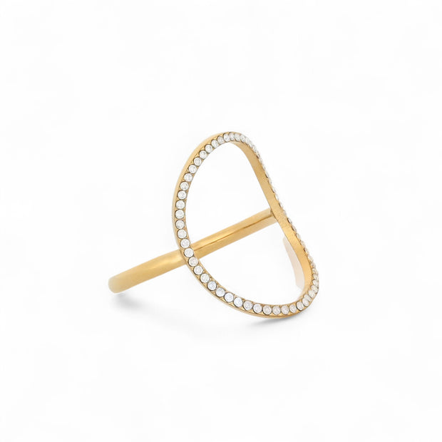 Bague Esmée large acier with cercle