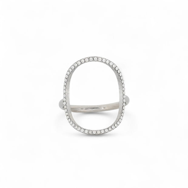 Bague Esmée large acier with cercle