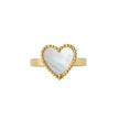 Bague alba en acier coeur texture et nacre R3439
