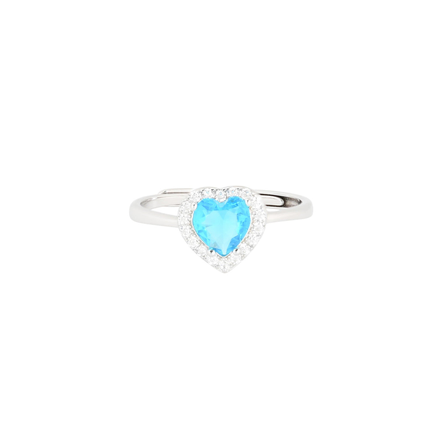 Bague Iris réglable coeur bleu