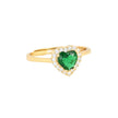 Bague Iris réglable coeur vert