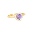 Bague Iris réglable coeur lilas
