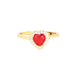 Bague Iris réglable coeur rouge