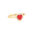 Bague Iris réglable coeur rouge