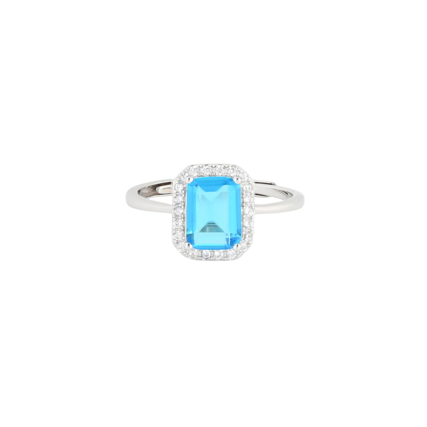 Bague Iris réglable rectangulaire bleu
