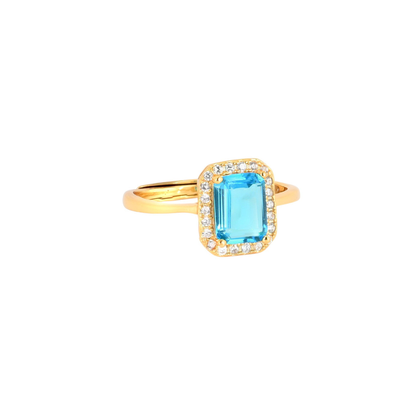 Bague Iris réglable rectangulaire bleu
