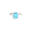 Bague Iris réglable rectangulaire bleu