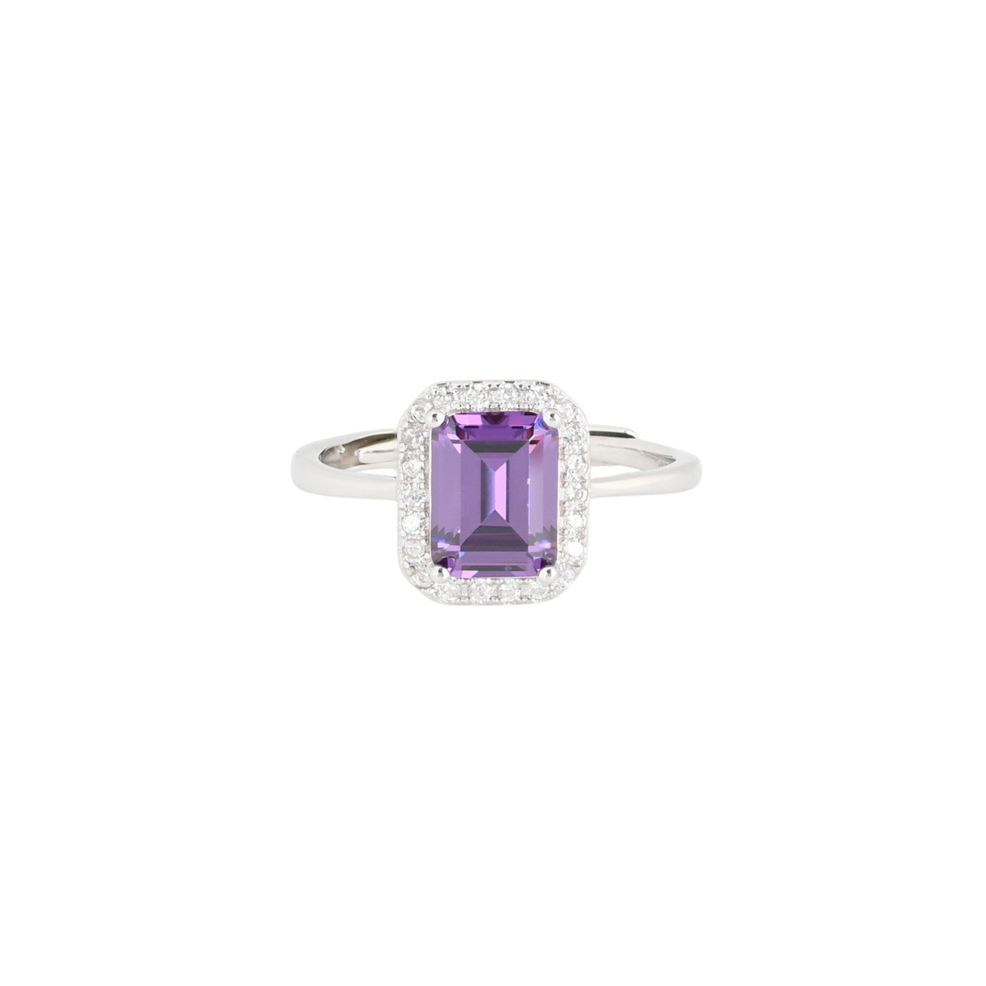 Bague Iris réglable rectangulaire lilas