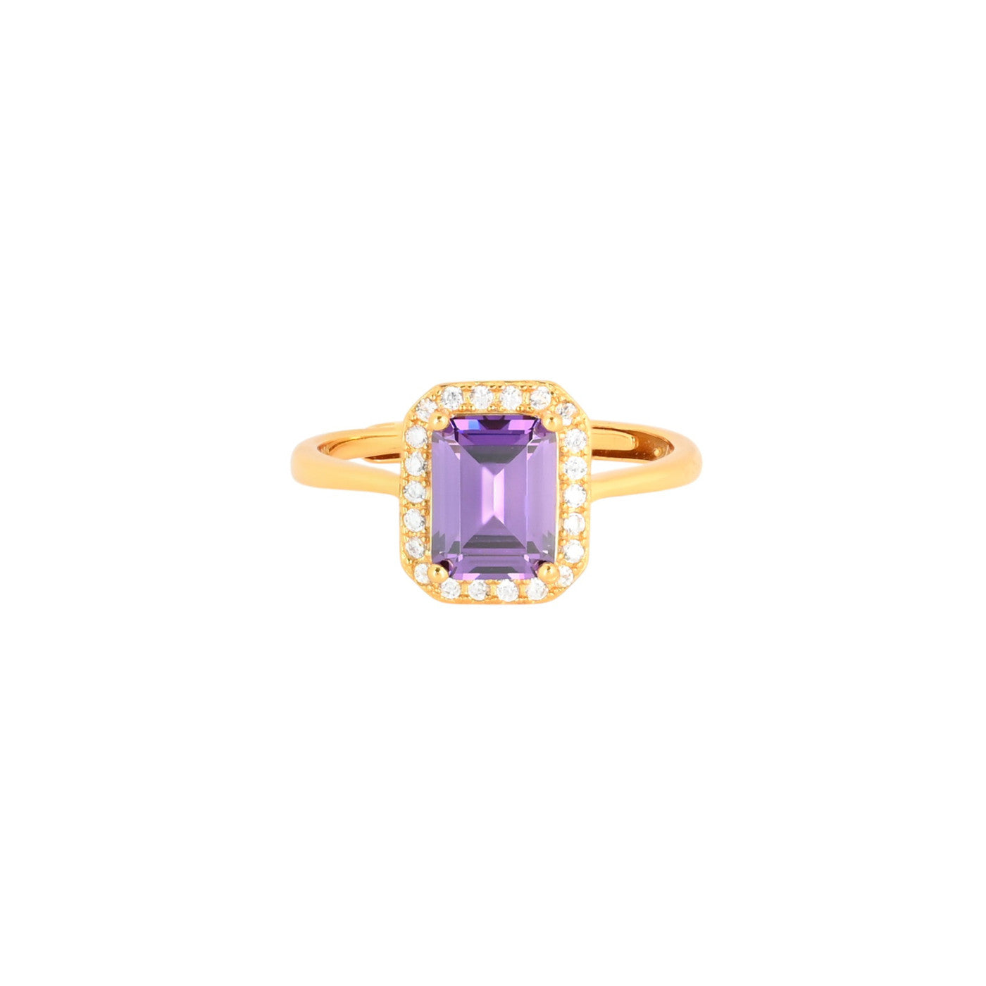 Bague Iris réglable rectangulaire lilas