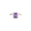 Bague Iris réglable rectangulaire lilas