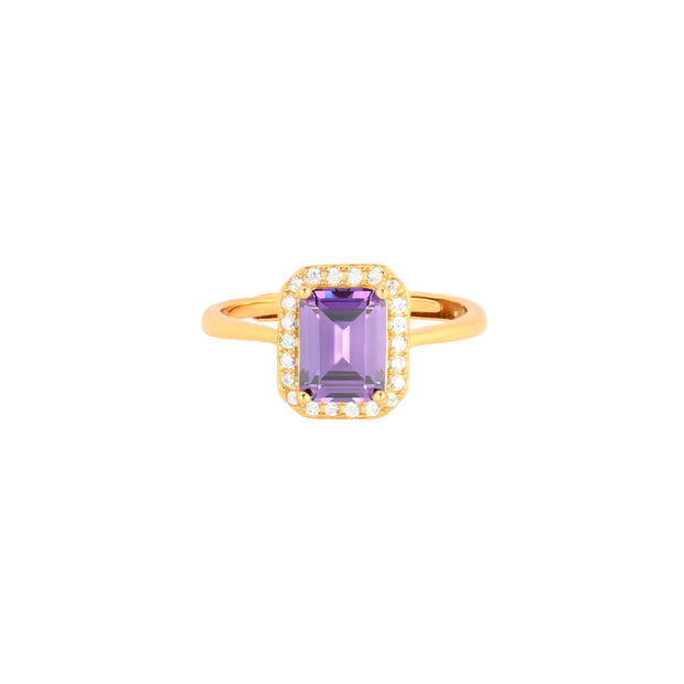 Bague Iris réglable rectangulaire lilas