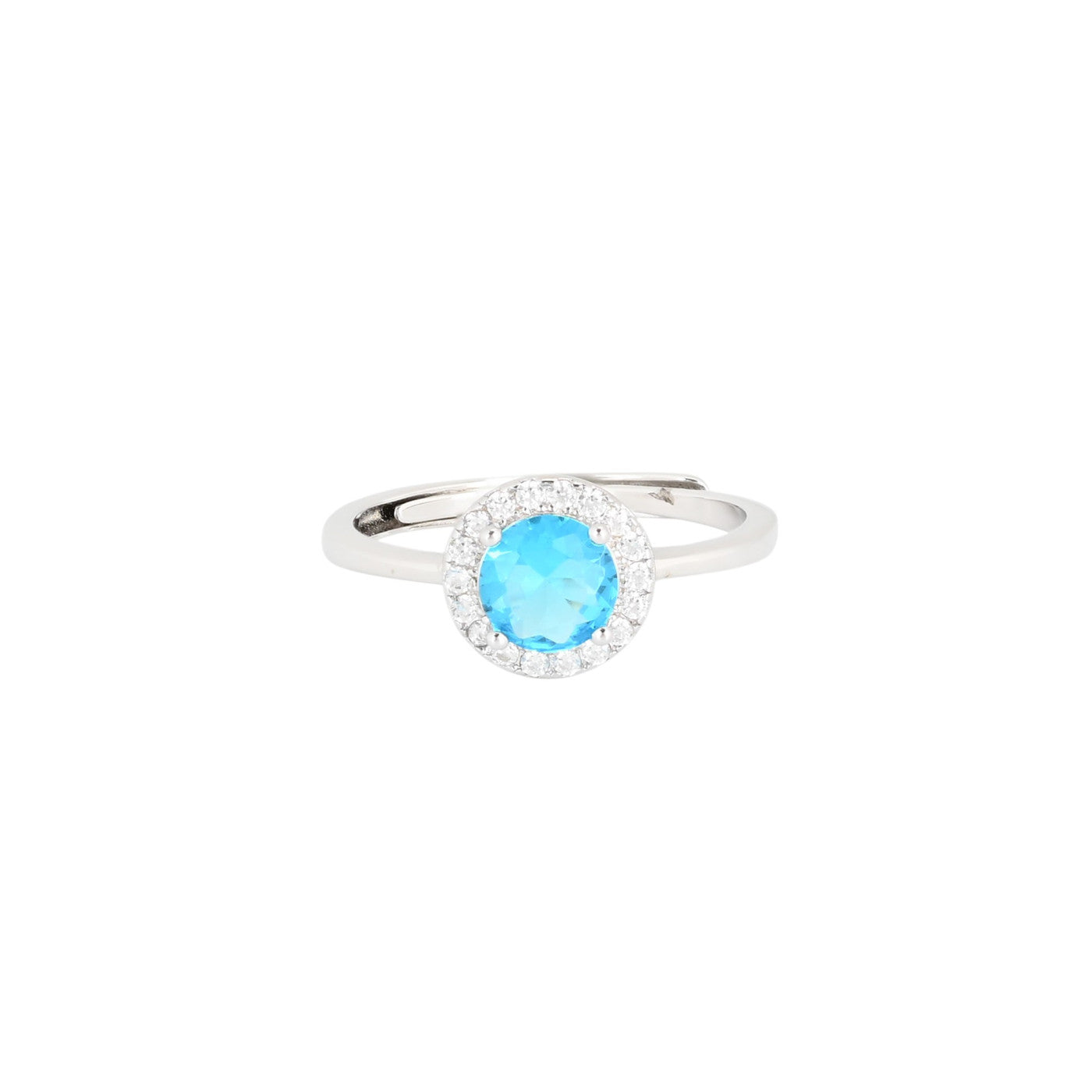 Bague Iris réglable rond bleu