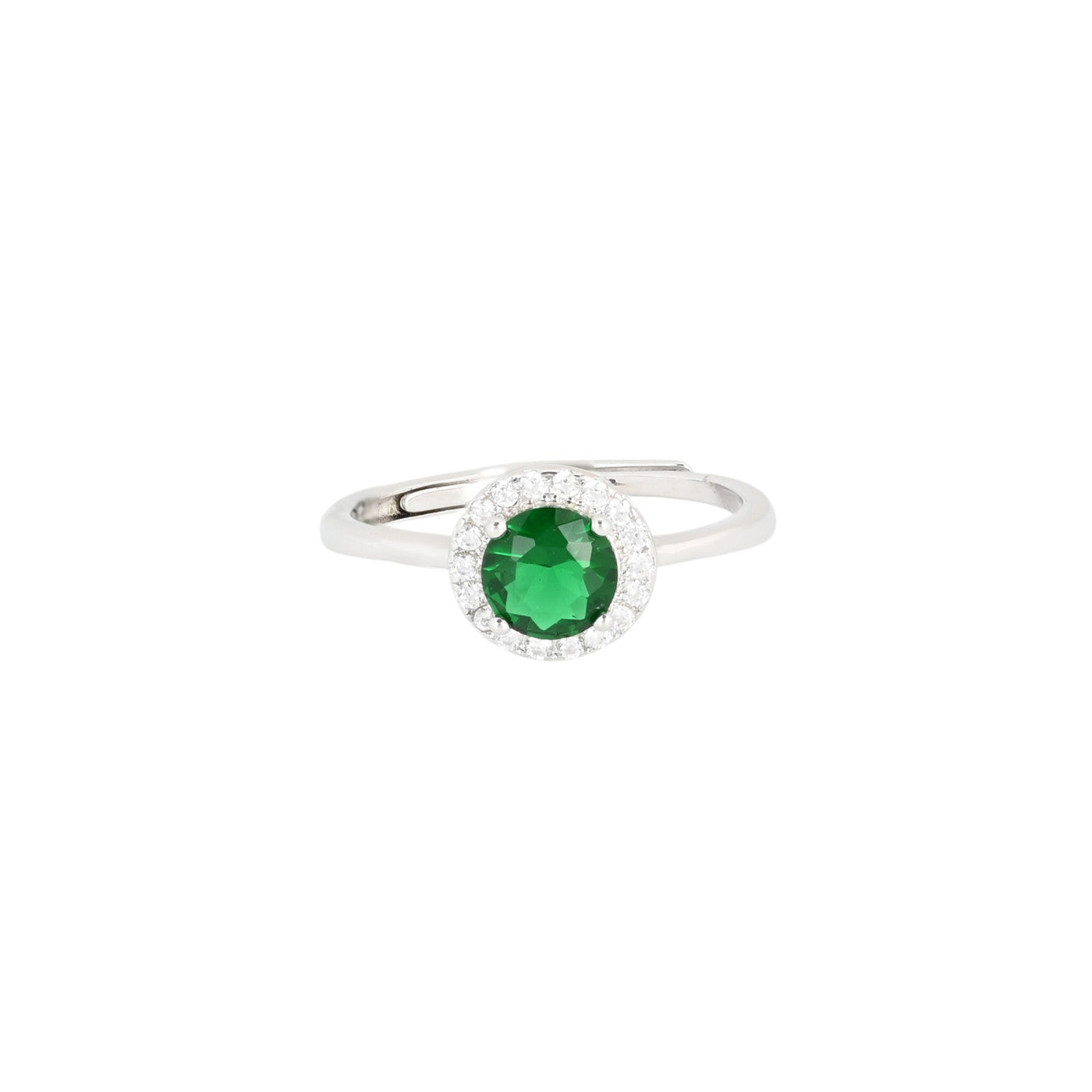 Bague Iris réglable rond vert