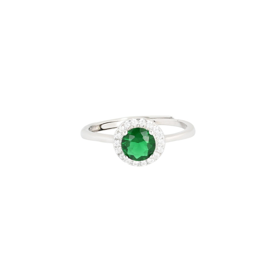 Bague Iris réglable rond vert