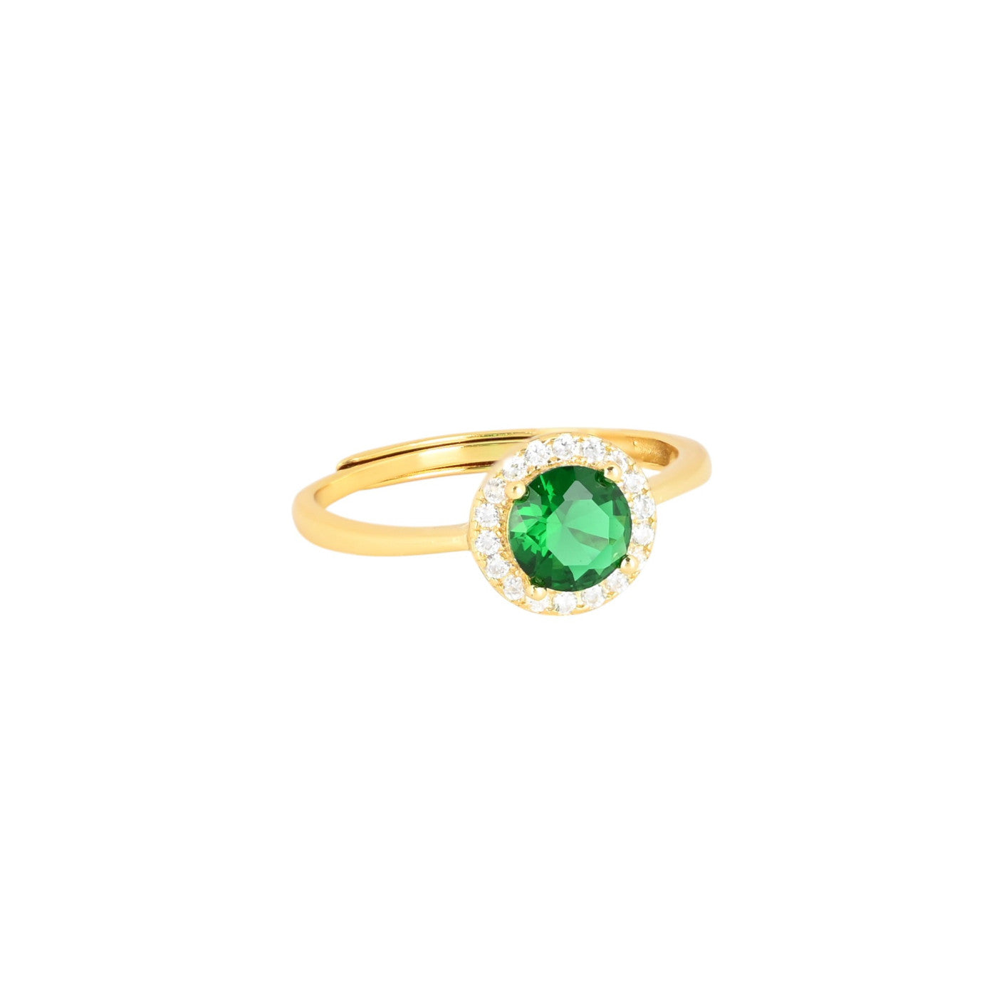 Bague Iris réglable rond vert