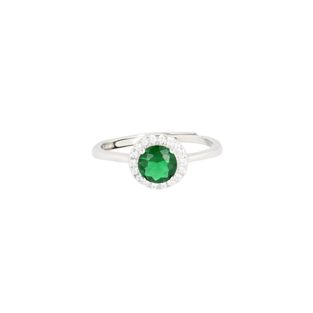 Bague Iris réglable rond vert