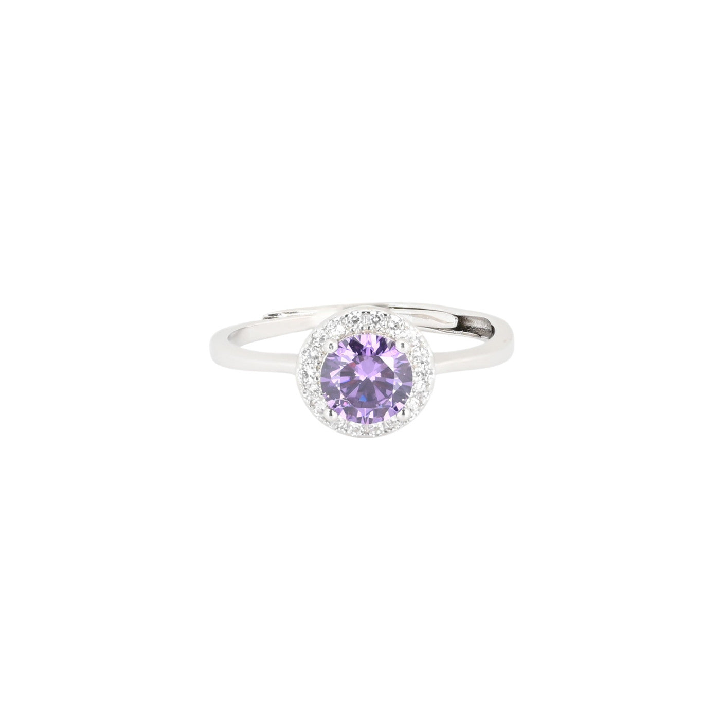 Bague Iris réglable rond lila