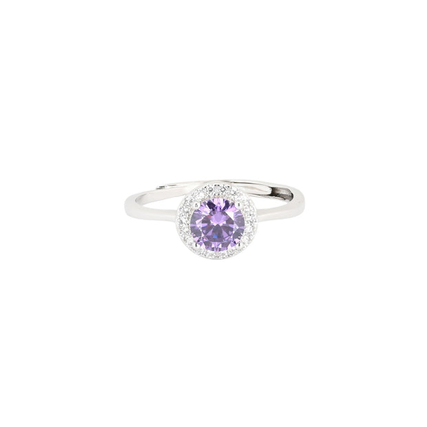 Bague Iris réglable rond lila