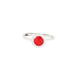 Bague Iris réglable rond rouge