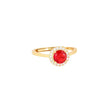 Bague Iris réglable rond rouge