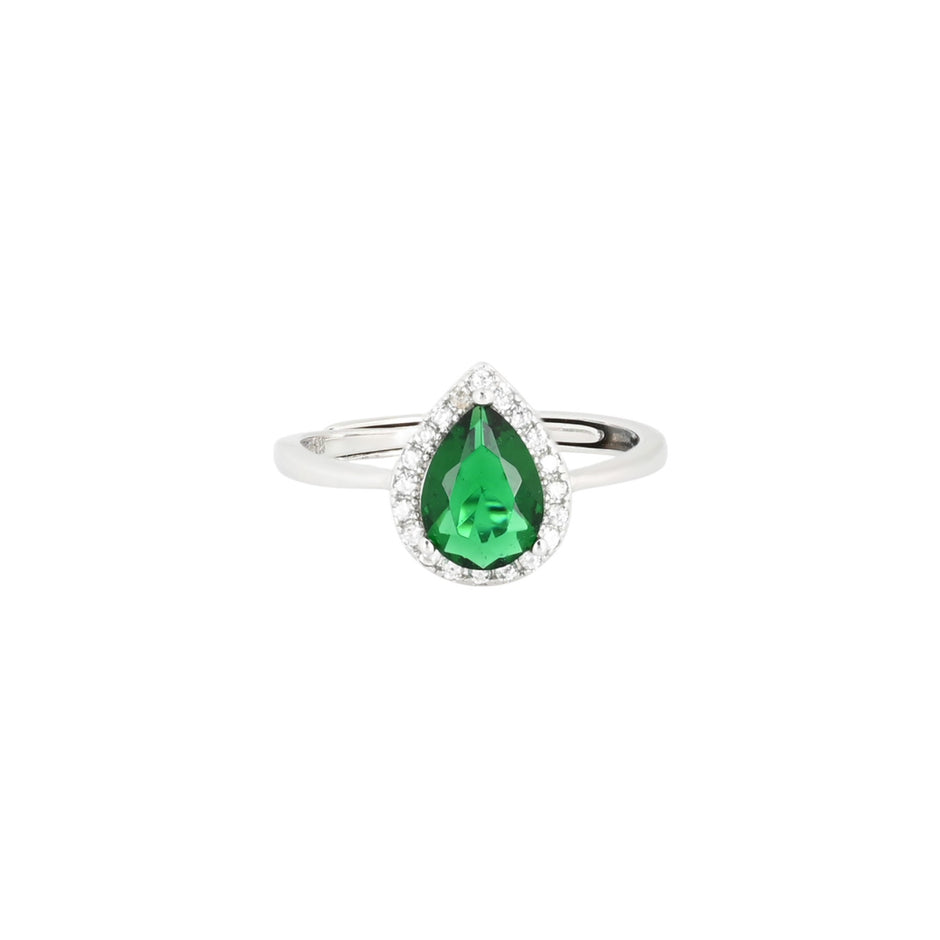 Bague Iris réglable ovale vert