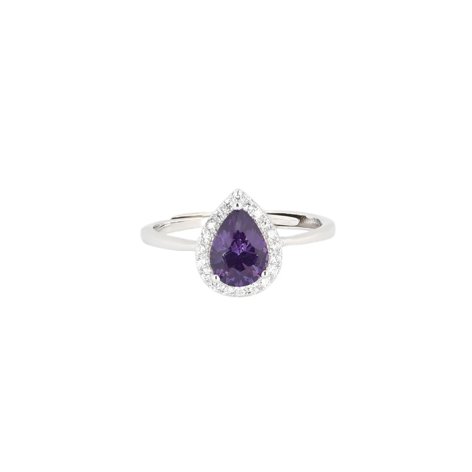 Bague Iris réglable ovale lilas