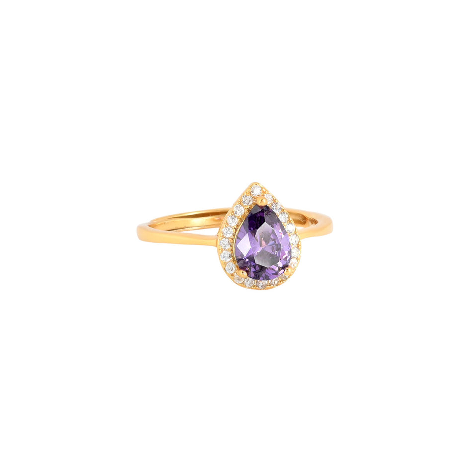 Bague Iris réglable ovale lilas