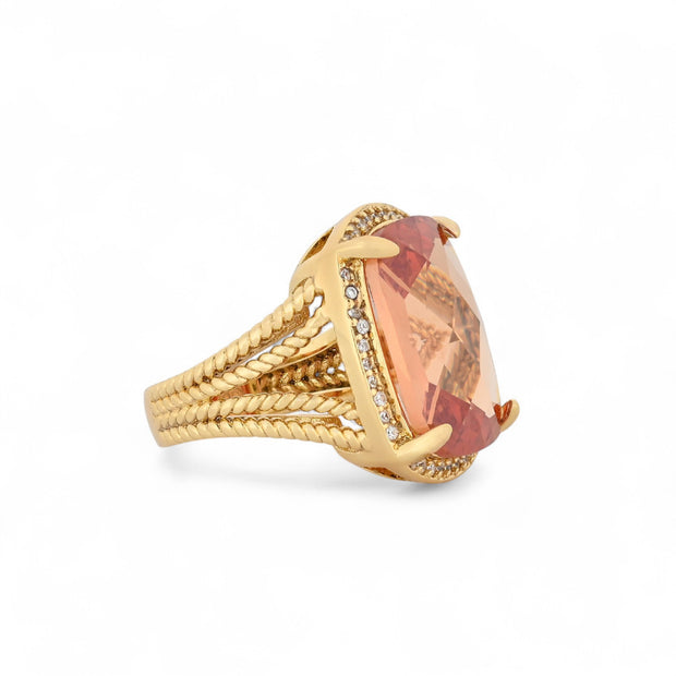 Bague Luna semi précieuse pierre rectangulaire R3768